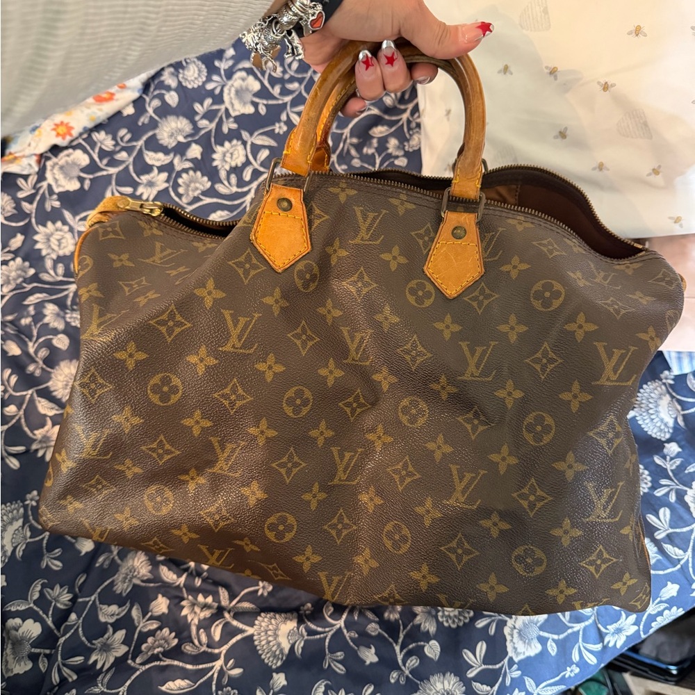 Louis Vuitton Brown and Tan Monogram Satchel